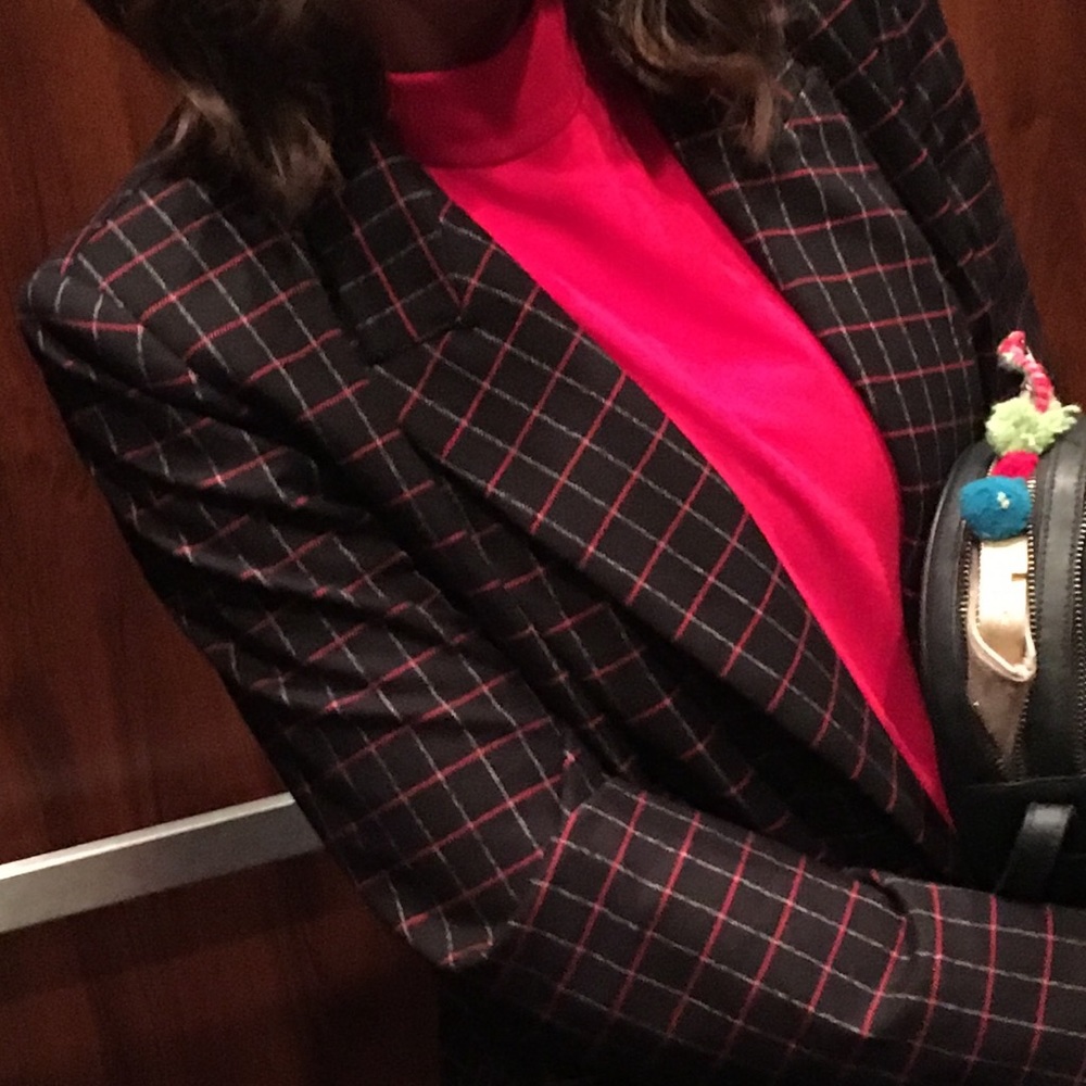 Zara Plaid Oversized Blazer - New